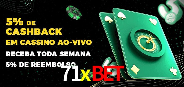 Promoções do cassino ao Vivo 71xbet